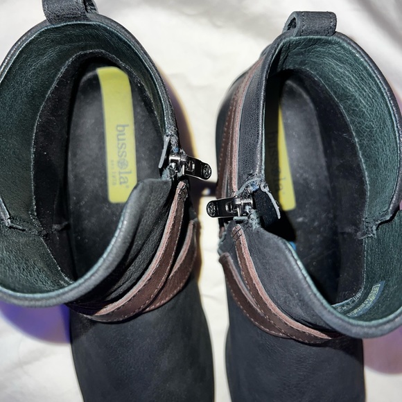 Bussola Black Leather  Ankle Boots - Picture 3 of 11